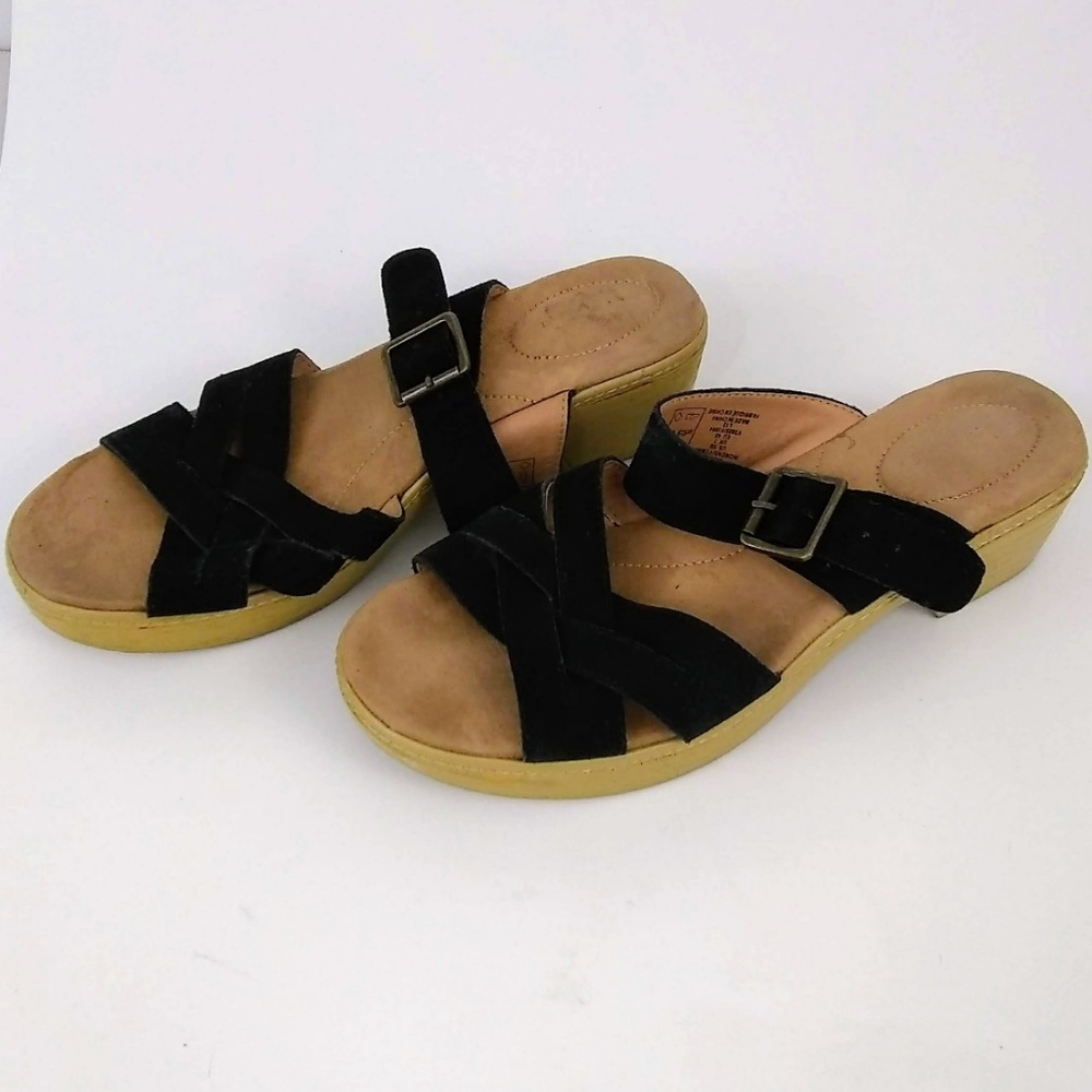 Lands End Women's Black and Tan Clog Sandals Size 9B - Picture 4 of 8